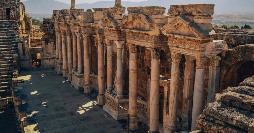 Visitors exploring Roman Baths in Bath, UK