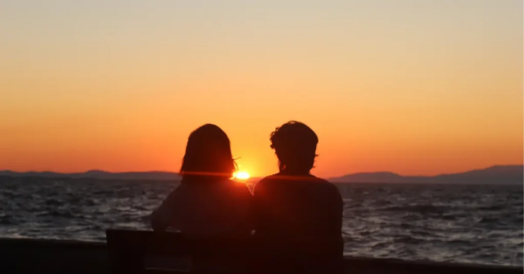 Best time to visit Maldives for honeymoon – sunset at overwater villa.
