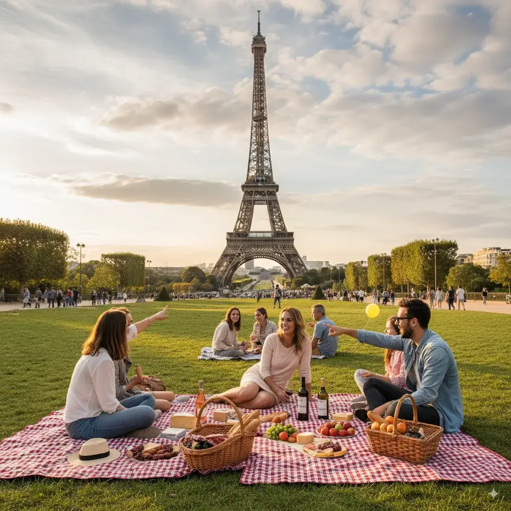 Paris on a budget – Eiffel Tower picnic view