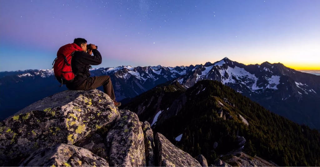 Pilgrims climbing Adam’s Peak during Sri Lanka adventure travel