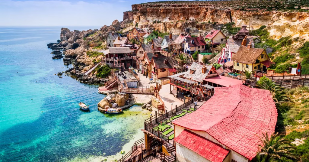 Starting point of Trunyan Hill hike with traditional village huts in view