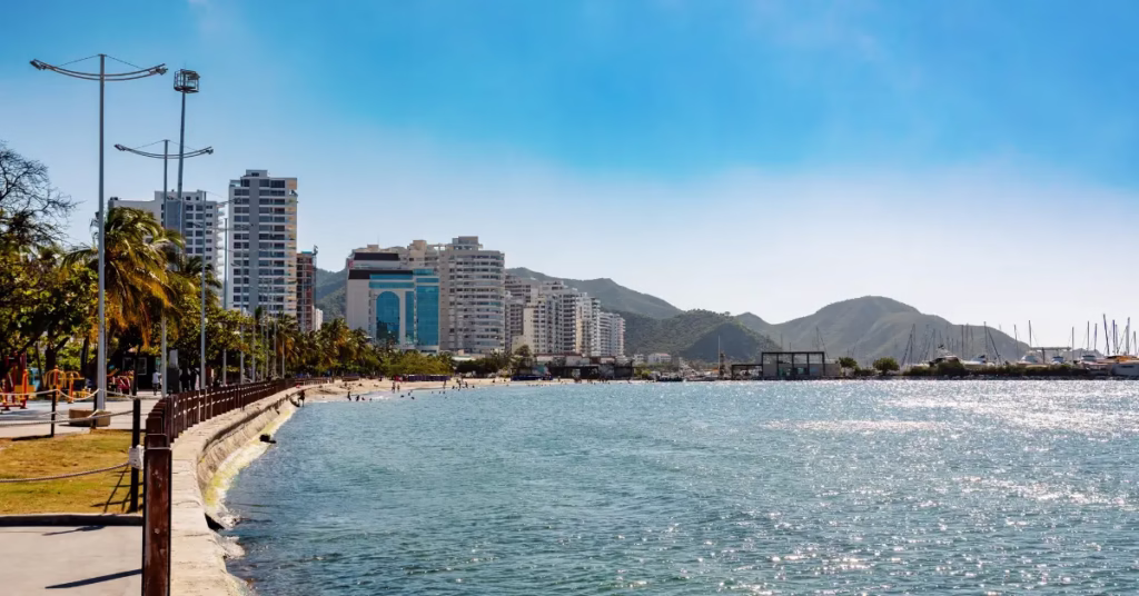 View of Santa Marta coastline after Hiking